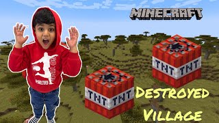 MINECRAFT BUT I DESTROYED WHOLE VILLAGE WITH TNT [upl. by Shimkus]