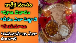 Karthika Masam pooja vidhanam telugu  karthika somavaram pooja  karthikamasam deepam ela pettali [upl. by Enoryt]