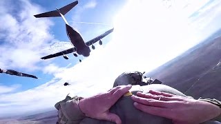 Paratroopers Jump From C17 Globemaster III Planes [upl. by Corry]