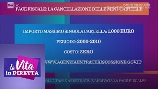 Multe bolli tasse arretrate è arrivata la pace fiscale  La vita in diretta 15012019 [upl. by Neehcas722]