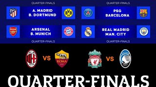 PRONOSTICI SORTEGGI QUARTI DI FINALE CHAMPIONS LEAGUE EUROPA LEAGUE E COPPA DEI PUFFI e TUDORLAZIO [upl. by Aninad]