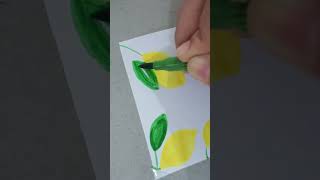 Heres an easy lemon painting to refresh your day  How to paint Lemon 🍋🌿 [upl. by Anirhtak115]