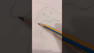 Jellyfish drawing step by step ytshorts art [upl. by Leaj192]