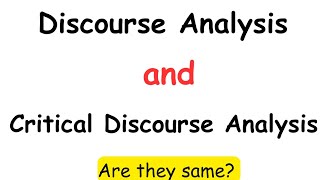 Difference between Discourse analysis and Critical discourse analysis DA vs CDAlinguistics [upl. by Eninnej862]