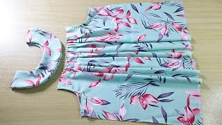 Very easy dress cutting and sewingfor 23 yearsno patternsewing is easy [upl. by Aifoz]