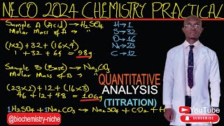 NECO 2024  CHEMISTRY PRACTICAL  QUATITATIVE ANALYSIS TITRATION with Solved Examples [upl. by Schoening440]