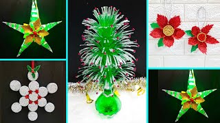 4 Low budget Christmas CraftOrnament with recycled materials Best outof waste Christmas craft idea [upl. by Bronnie674]