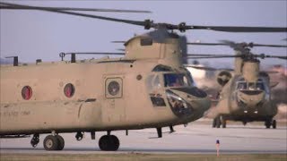 Five CH47F Chinooks Take Off From Cleveland [upl. by Saxen]