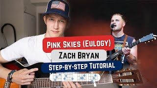 How To Play quotPINK SKIESquot by Zach Bryan Beginner Guitar Tutorial [upl. by Ydnal]