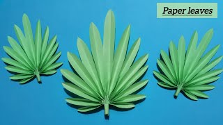 How to make paper leaves  DIY Fan plan leaves with paper  Easy and simple paper leaf making [upl. by Artemisia673]