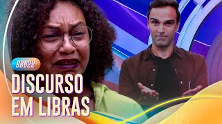 TADEU FAZ DISCURSO DE ELIMINAÇÃ EM LIBRAS E JESSILANE SE EMOCIONA 😭  BBB 22 [upl. by Watts903]