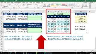 Cómo Calcular los DÍAS LABORALES entre Dos Fechas excluyendo los días que usted quiera [upl. by Silvia]