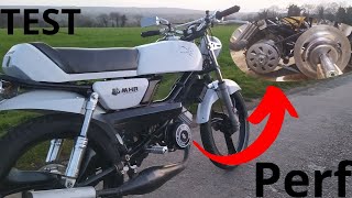 Test de la nouvelle transmission vario top Malossi et poulie embrayage sur la Peugeot 103 TSM [upl. by Cohette]