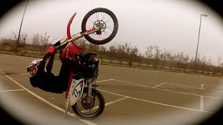 KTM 125  HM 50 Stunt amp Wheelie CRASH [upl. by Nuyh376]