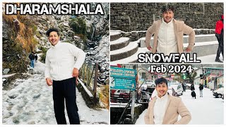 SNOWFALL IN DHARAMSHALA ❄️ Mcleodganj  Bhagsunag ❤️🫶 February 2024 [upl. by Ier]