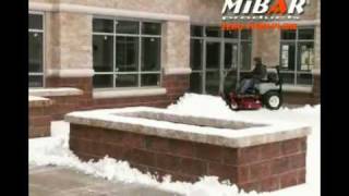 Zero Turn Snow Plow on eXmark ZTR Mower by Mibar Products [upl. by Oirretna6]