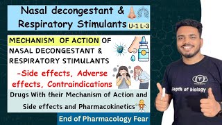 Nasal decongestant  Respiratory Stimulants  Nursing Pharmacology  B pharmacy pharmacology [upl. by Casey]