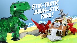 Stikbot Dinosaurs MEGA Dino TRex Brontosaurus and Velociraptor Animation Play [upl. by Atikkin]