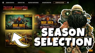 SEASON SELECTION DETAILS  Deep Rock Galactic [upl. by Elgar]