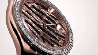 Rolex Datejust in Everose with quotzebraquot dial at Baselworld 2012 [upl. by Reivax]