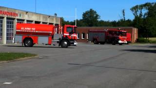 3x Fire Vehicles Brandvæsen Vejle Responding [upl. by Towill]