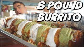 MASSIVE 8LB MEXICAN BURRITO CHALLENGE Biggest Burrito I Have Ever Seen  Man Vs Food  California [upl. by Atiz467]