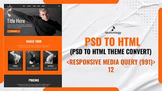 Musicology theme PSD to HTML Convert  Responsive Media Query 991 [upl. by Arbua]