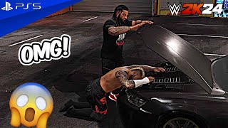 WWE 2K24  Roman Reigns Destroys Solo Sikoa at Backstage  PS5™ 4K60 [upl. by Marget]