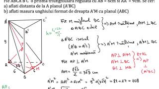 Reciproca T3P unghiul dintre o dreapta si un plan  problema rezolvata [upl. by Enilehcim804]