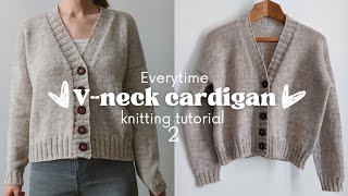 ♡ Knitting a Vneck cardigan tutorial ♡ part 2 [upl. by Znieh]