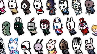 ALL Hollow Knight Custom Skins Showcase 110 Skins [upl. by Nnyladnarb934]