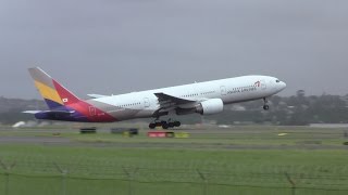 Asiana Airlines ► Boeing 777200ER ► Takeoff ✈ Sydney Airport [upl. by Hamilton80]