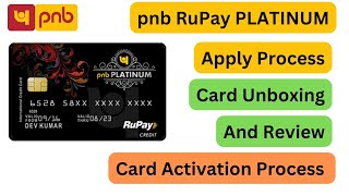 PNB RUPAY PLATINUM Credit Card Review Unboxing And Activation [upl. by Paige]