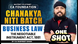 The Negotiable Instrument Act 1881  CA Foundation Business Laws  One Shot  CA Gurpreet Singh 📚 [upl. by Hercule70]