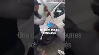 Un minibus détruit par des jeunes après un match de foot dans lEssonne [upl. by Htnicayh73]