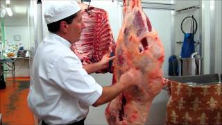 Part 1  How to bone a hind quarter of beef demonstration by Master Butcher Michael Cross [upl. by Ardnosak986]