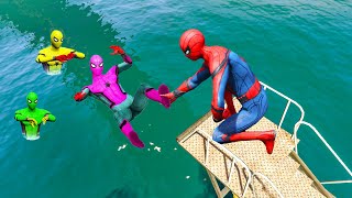 spiderman water Jumps amp Fails in GTA 5 Spiderman Fails amp Ragdolls [upl. by Boniface]