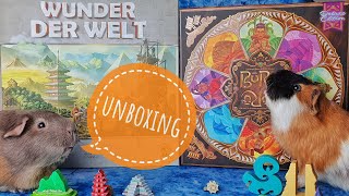 Wunder der Welt amp Buru Brettspiel Unboxing deutsch [upl. by Devlin]