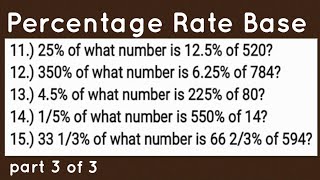 Percentage Rate Base  Civil Service Exam  part3 of 3 [upl. by Pry]