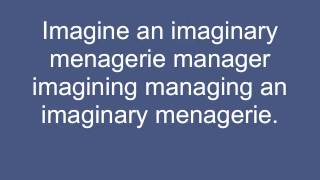 Imagine an Imaginary Menagerie Manager Tongue Twister [upl. by Nemraciram]