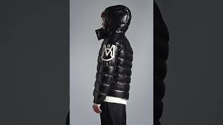 MONCLER Shiny Saulx Short Down Jacket Hooded Glossy Black Men [upl. by Balfour976]