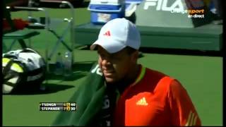 Tsonga Stepanek clash [upl. by Jaenicke]