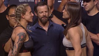 JessicaRose Clark vs Julija Stoliarenko  Weighin FaceOff  UFC 276 Adesanya vs Cannonier [upl. by Prospero]