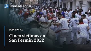 El primer encierro de San Fermín 2022 se salda con cinco heridos [upl. by Starling]