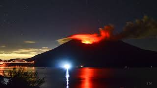 Timelapse  Rare strombolian eruption of Sakurajima in 2017 燃える桜島 [upl. by Folsom453]