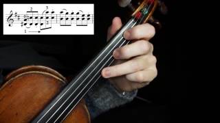 Seitz Concerto No5 in D Major 3rd Movement Tutorial tricky double stops Spanish subtitles [upl. by Adnilema]