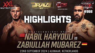 Nabil Haryouli 🇲🇦 vs Zabiullah Mubarez Highlights BRAVE CF 🥊 [upl. by Malin760]