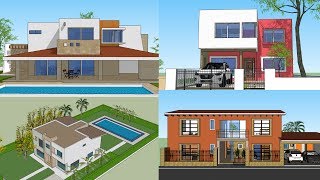 5 MODELOS DE casas Modernas de 2 pisos [upl. by Mixie]