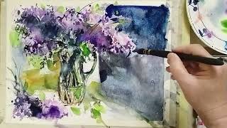 painting watercolourdemonstration borcianibonazzi Orgona csokor akvarellel [upl. by Edra431]