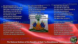 Haiti National Anthem CREOLE Version with music vocal and lyrics wEnglish Translation [upl. by Zusman]